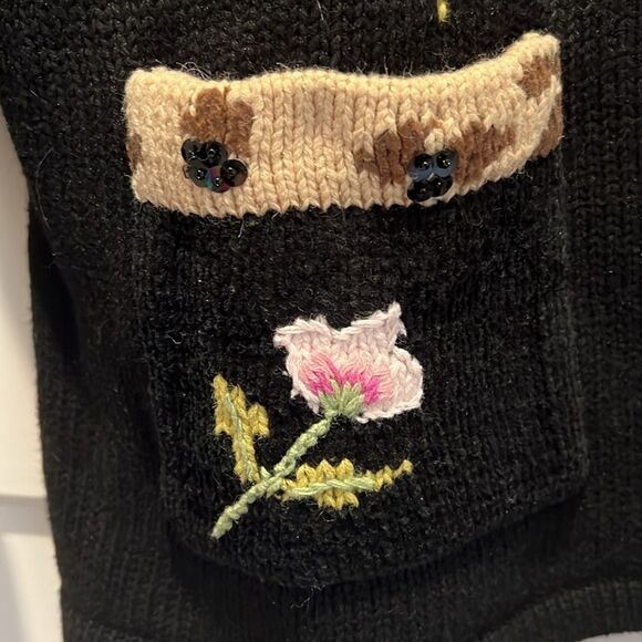 Vintage Storybook Knits Leopard in the Garden Floral Theme Sweater - Picture 6 of 14